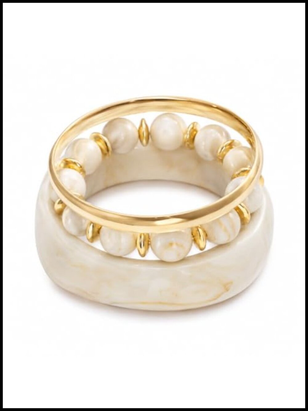 Chunky Acrylic Bangle Bracelets for Women Resin Irregular Layer Gold